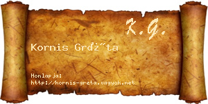 Kornis Gréta névjegykártya